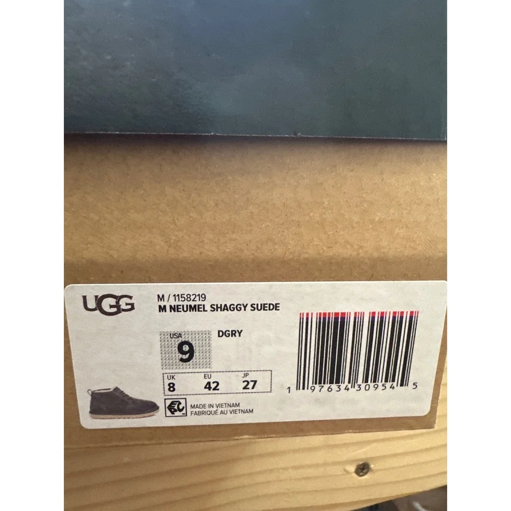 UGG Neumel Shaggy Suede Dark Grey Mens Chukka Boots 1158219 DGRY